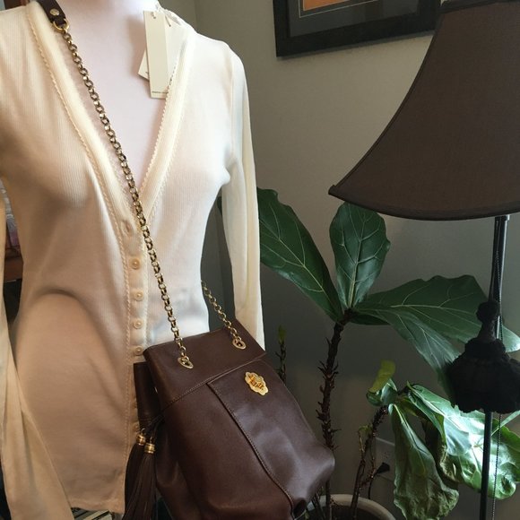 REBECCA TAYLOR Ribbed Pima Cotton Cardigan V-Neck in Oat Size Medium New - Picture 8 of 10